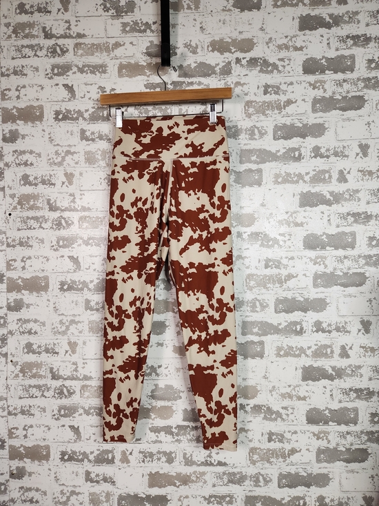 Sage Pants - Sage Cream and Brown Cowprint High-Waist Leggings